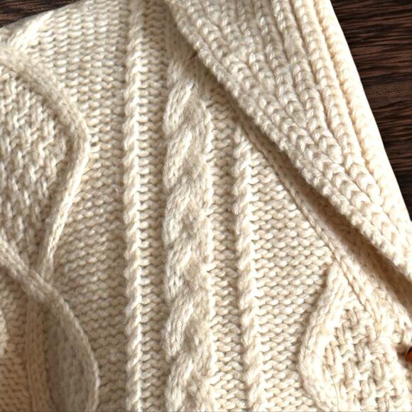 Eddie Bauer Collectibles made in UK Cardigan Women’s XL Cable Knit w Toggle Wool - Picture 2 of 9